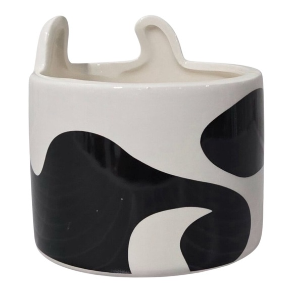 Adorable Porcelain Black & White Puppy Herb/Succulent planter By HORIZON GROUP - Picture 4 of 8